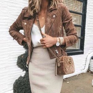 Nordstroms BlankNYC Suede Moto Leather Jacket size small